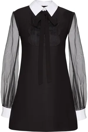 VALENTINO GARAVANI Vestido de seda con mangas transparentes
