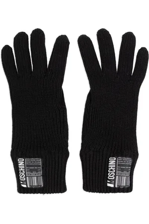 Moschino Guantes tejidos con parche del logo