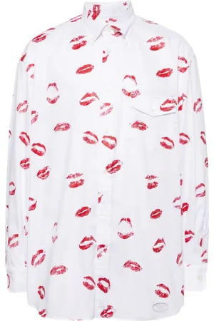 Takahiromiyashita The Soloist Camisa con labios estampados