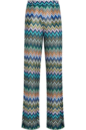 Missoni Pantalones con tiro alto con motivo en zigzag