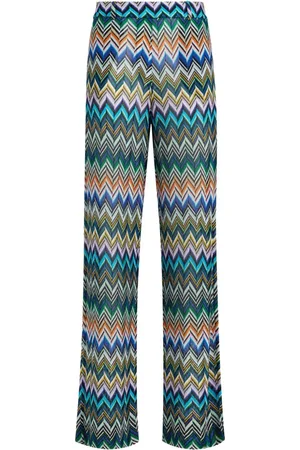 Missoni Pantalones con tiro alto con motivo en zigzag