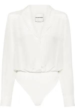 Roland Mouret Body estilo camisa de seda