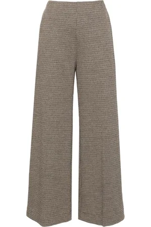 Harris Wharf London Pantalones acampanados con motivo de cuadros tattersall