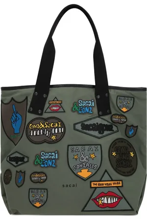 SACAI Tote con detalle de parche