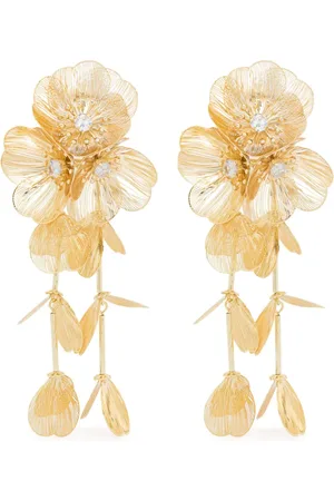 Self-Portrait Aretes de clip con aplique floral