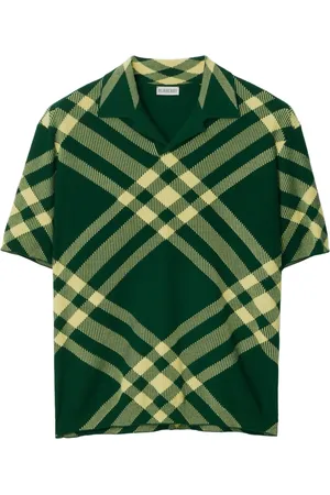 Burberry Playera tipo polo de tejido fino de canalé con motivo Vintage Check
