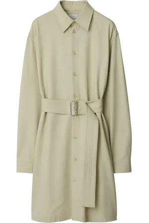 Burberry Vestido camisero con cinturón y aberturas