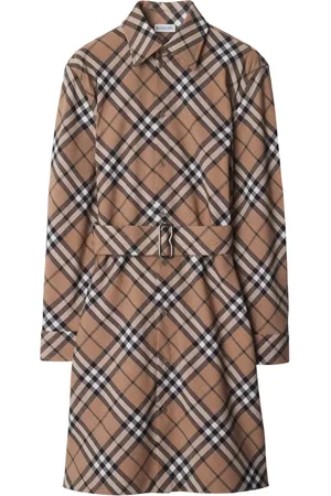 Burberry Vestido camisero con motivo de cuadros