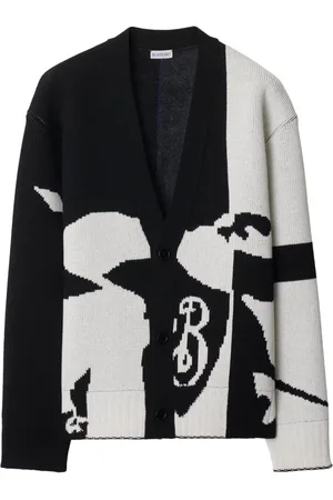 Burberry Cárdigan de cachemira tejido con motivo EKD en intarsia