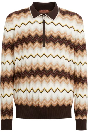 Missoni Playera tipo polo con motivo en zigzag