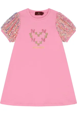 Aigner Vestido con logo estampado y lentejuelas en las mangas