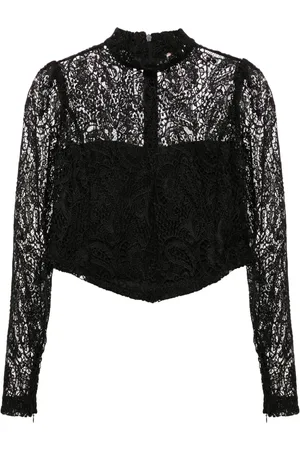 Twin-Set Blusa corta de macramé