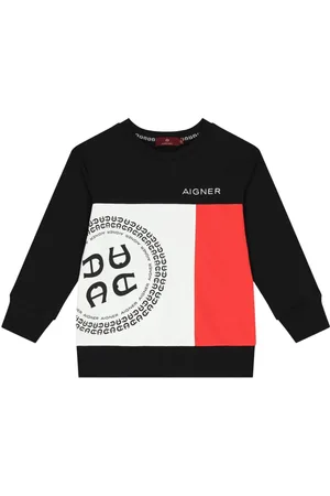 Aigner Sudadera con diseño color block y logo estampado