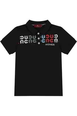 Aigner Playera tipo polo con logo estampado