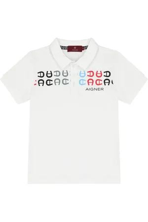 Aigner Playera tipo polo con logo estampado
