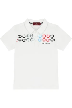 Aigner Playera tipo polo con logo estampado