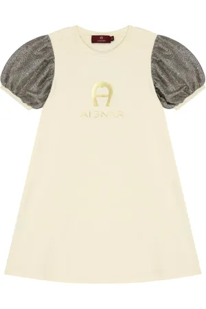 Aigner Vestido con mangas farol y logo