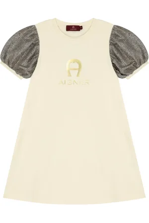 Aigner Vestido con mangas farol y logo
