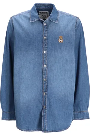 Moschino Camisa de mezclilla con logo bordado
