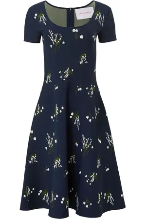 Carolina Herrera Vestido midi con diseño acampanado y estampado floral