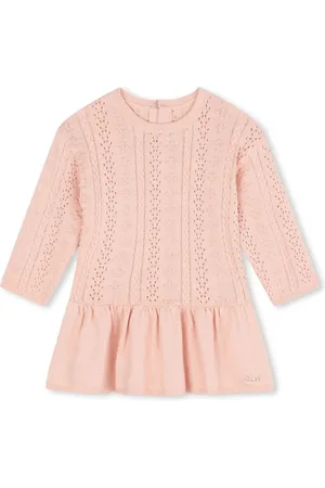 Chloé Vestido corto de tejido calado con logo bordado