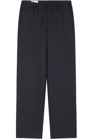DRIES VAN NOTEN Pantalones rectos con cordones en la pretina