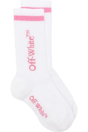 OFF-WHITE Calcetines de canalé con logo en jacquard