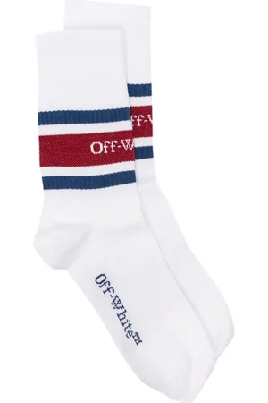 OFF-WHITE Calcetines con rayas y logo en jacquard