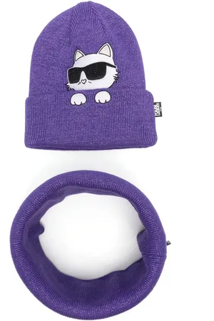 Karl Lagerfeld Set de gorro y gorro Choupette