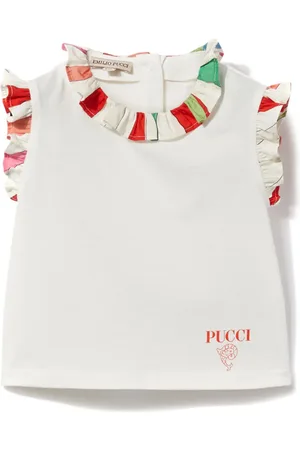 PUCCI Junior Playera con ribete de volantes