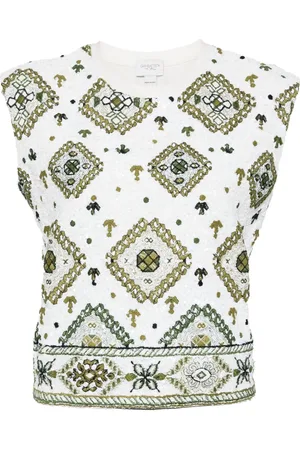 Giambattista Valli Top bordado con lentejuelas
