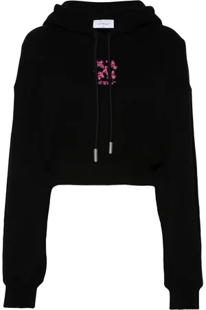 OFF-WHITE Hoodie corta con motivo Arrows
