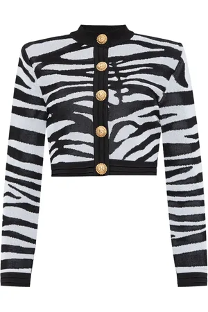 Balmain Cárdigan con estampado de cebra