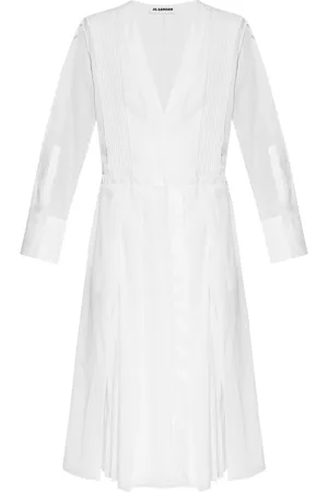 Jil Sander Vestido midi con detalle de pliegues