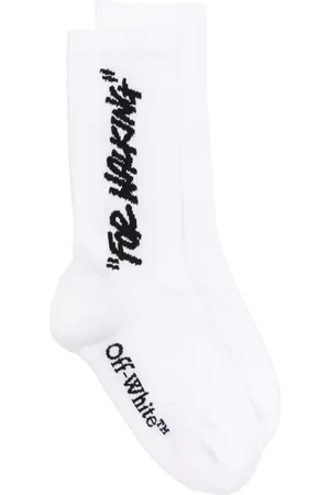 OFF-WHITE Calcetines tejidos de canalé Quote