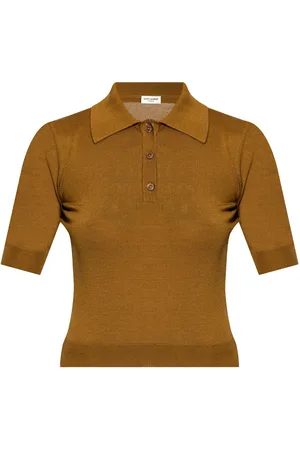 Saint Laurent Playera tipo polo con bordado Cassandre