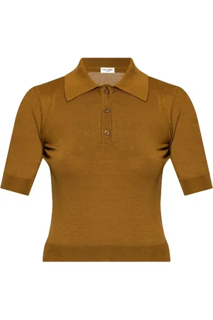 Saint Laurent Playera tipo polo con bordado Cassandre