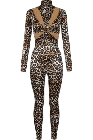 Elisabetta Franchi Jumpsuit largo con estampado de leopardo