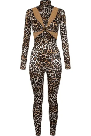 Elisabetta Franchi Jumpsuit largo con estampado de leopardo