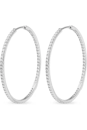 VEYNOU Arracadas Cleo Big en oro blanco de 14kt con diamantes