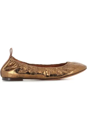 Lanvin Flats con efecto de piel de cocodrilo