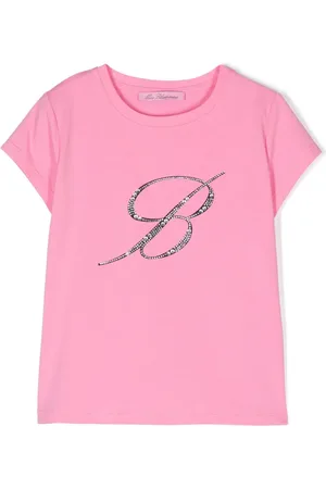 MISS BLUMARINE Playera con logo de strass