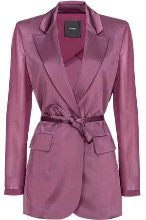 Pinko Blazer de satén con cinturón