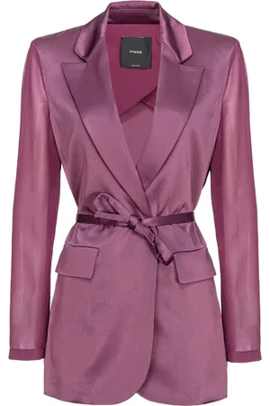Pinko Blazer de satén con cinturón