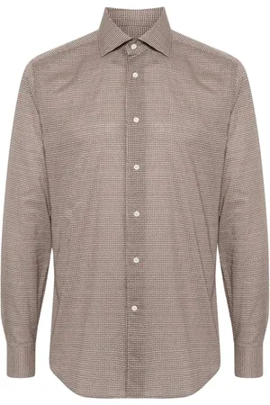 corneliani Camisa con estampado geométrico
