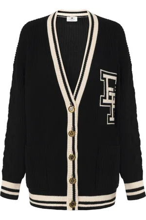 Elisabetta Franchi Cárdigan con parche del logo y cuello en V