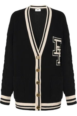Elisabetta Franchi Cárdigan con parche del logo y cuello en V