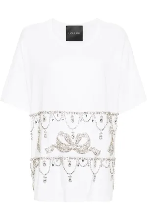 LOULOU Playera con detalles de cristal