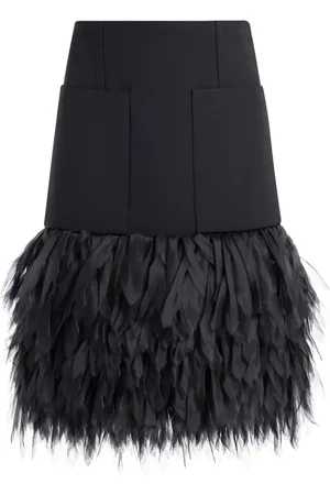 Stella McCartney Falda midi con detalle de plumas