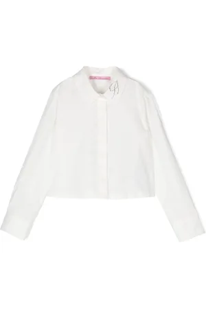 MISS BLUMARINE Camisa con logo de strass